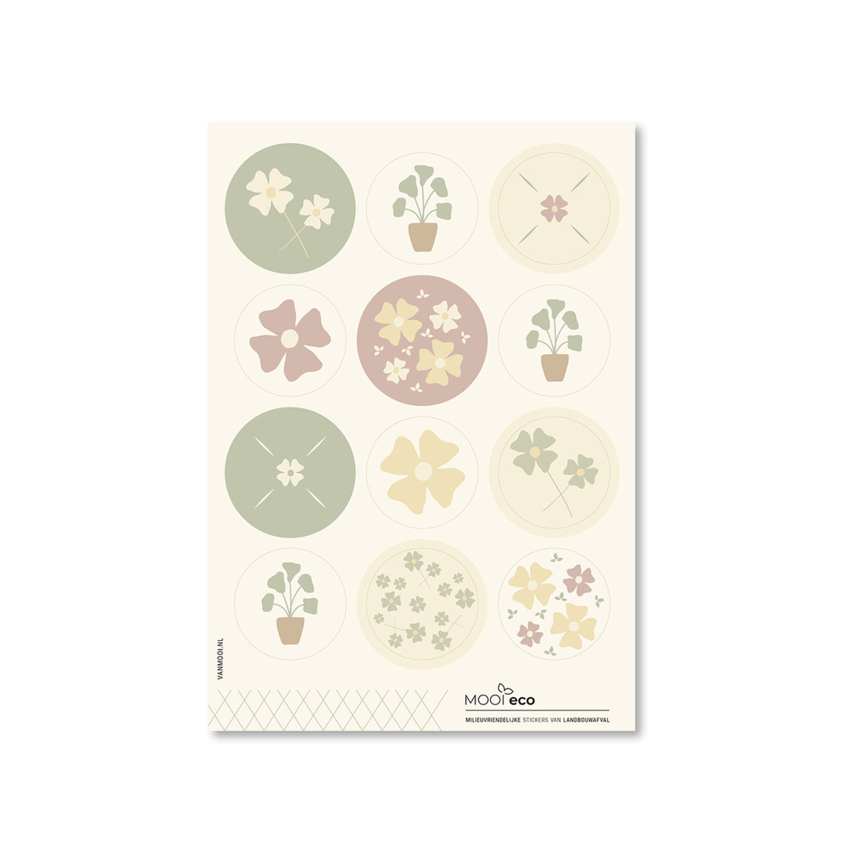 Shape sluitstickers met bloemen