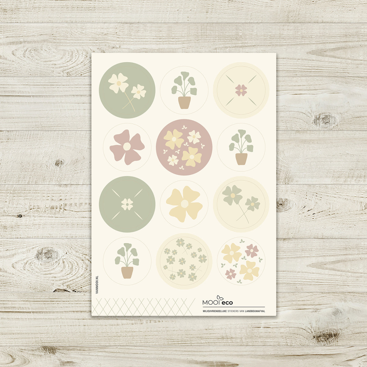 Shape sluitstickers met bloemen