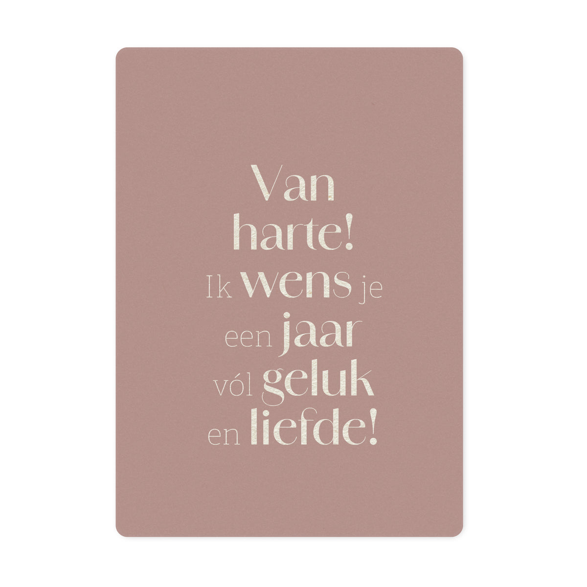 Duurzame ansichtkaart | Van harte! Ik wens je een jaar...