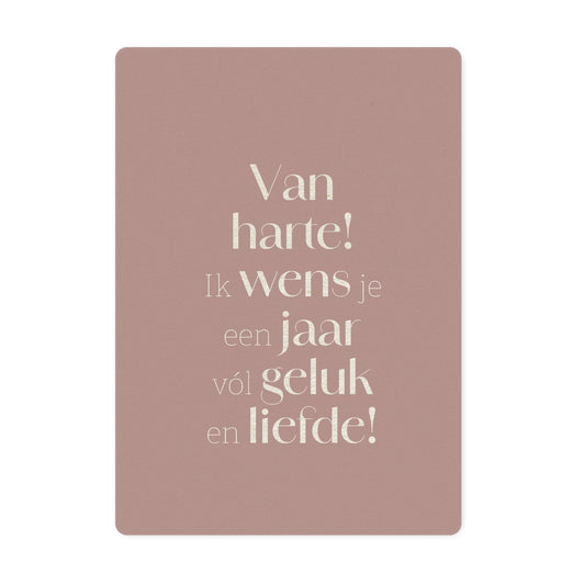 Duurzame ansichtkaart | Van harte! Ik wens je een jaar...
