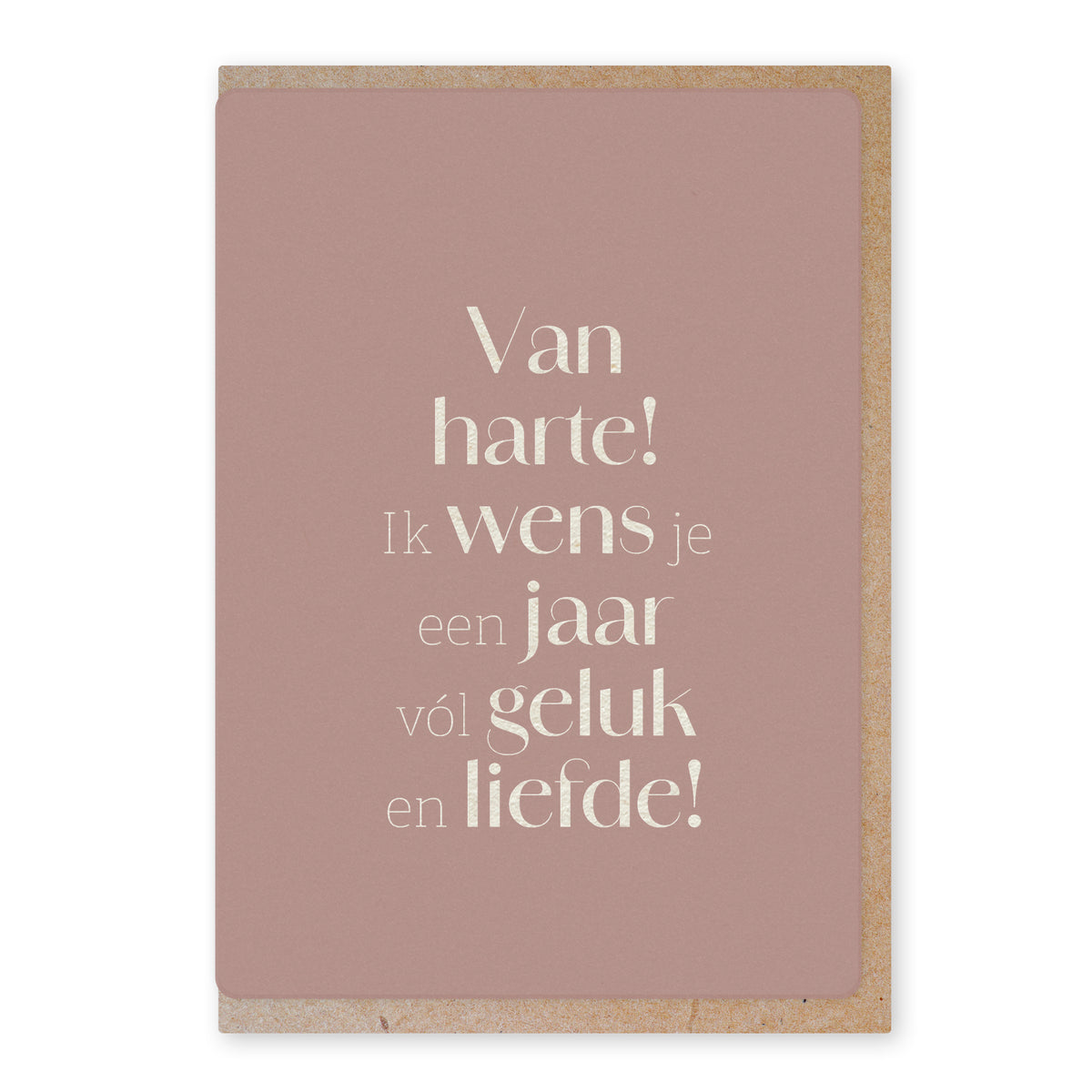 Duurzame ansichtkaart | Van harte! Ik wens je een jaar...