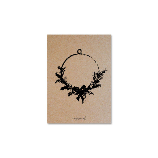 Kerstkaarten + envelop | Set van 5 stuks | Krans