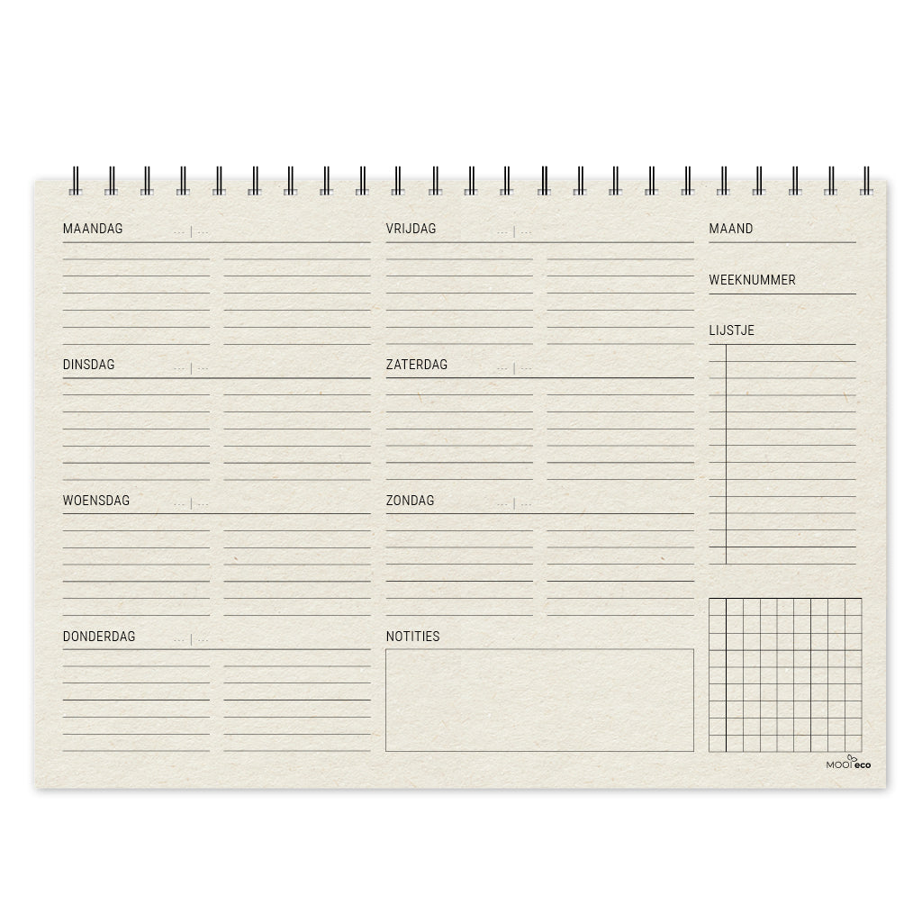 duurzame weekplanner